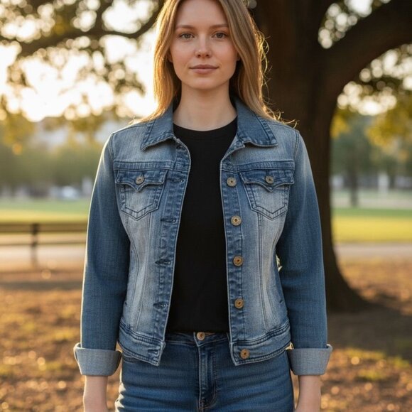 JOU JOU Jean Jacket – 90s Style - Picture 1 of 1